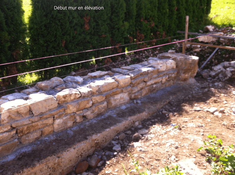 Début mur en élévation